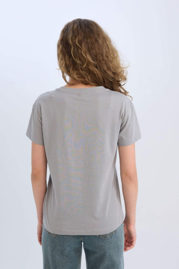 Resim Defacto Kadın Kısa Kol T-shirt D9601AX/GR454