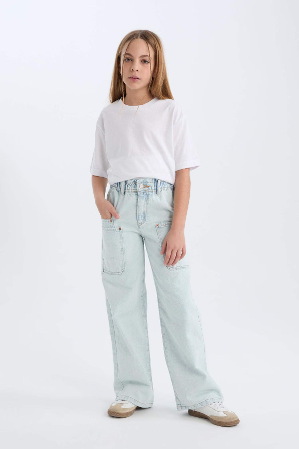 Resim Defacto Kız Çocuk  Jean Pantolon D7110A8NM63