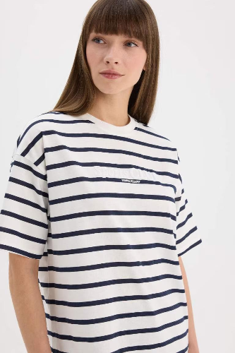 Resim Defacto Kadın Uzun Kol T-shirt E5058AX/NV42