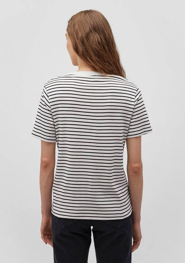Resim Mavi Bisiklet Yaka Kadın T-Shirt M1611653-85143