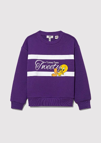 Resim Mavi Tweety Baskılı Kız Çocuk Sweat M7S10073-70633