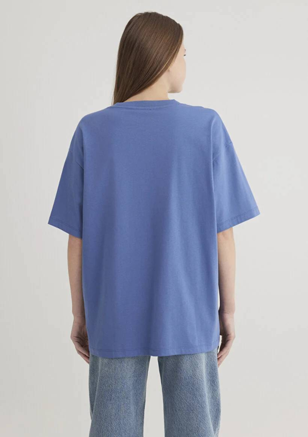 Resim Mavi Baskılı Kadın T-shirt M1600843-70662