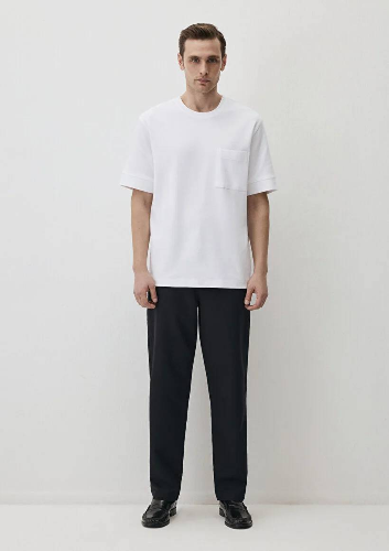 Resim Mavi Loose Erkek  T-shirt M0612592-620