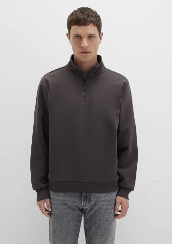 Resim Mavi Yarım Fermuarlı Erkek Sweat M0S10278-70219