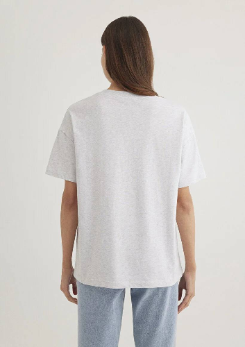 Resim Mavi Kısa Kollu Kadın T-Shirt M1611309-85438