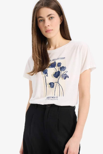 Resim Defacto Kadın T-shirt E5138AX/ER105