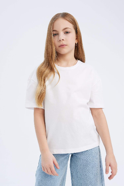 Resim Defacto Kız Çocuk Kısa Kol T-shirt D9099A8/WT34