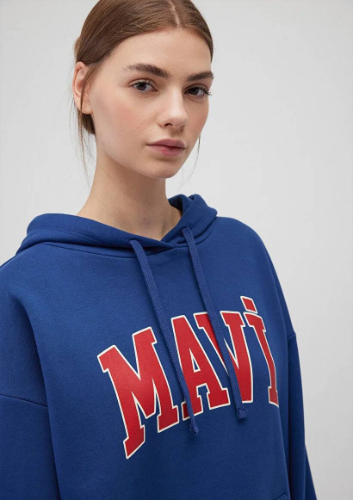 Resim Mavi Kadın Sweat