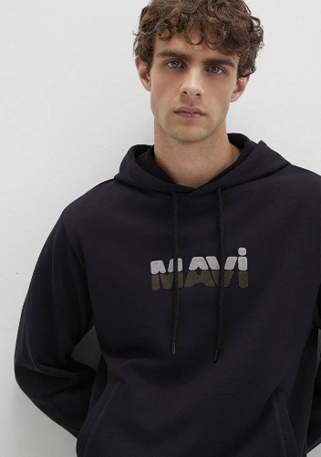 Resim Mavi Kapüşonlu Erkek Sweat M0S10395-900
