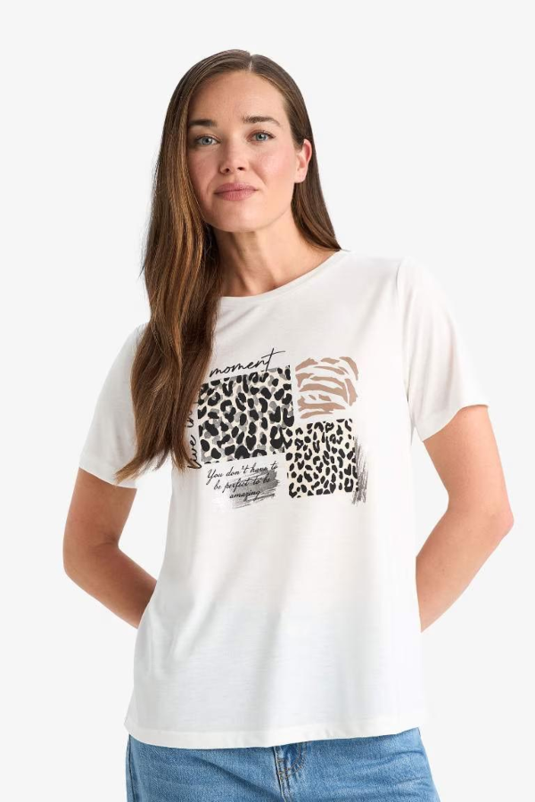 Resim Defacto Kadın T-shirt F2774AX/ER105