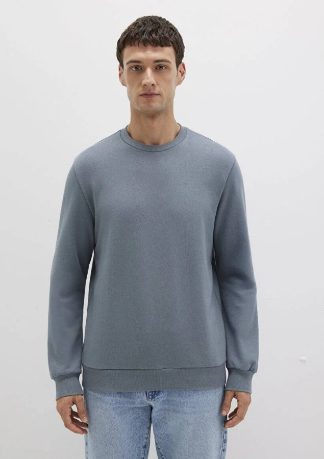 Resim Mavi Bisiklet Yaka Erkek Sweat M0S10457-80889