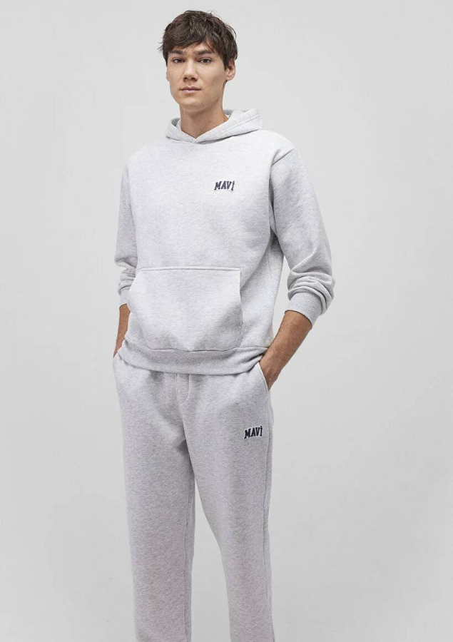 Resim Mavi Kapüşonlu Erkek Sweat M0S10173-82498