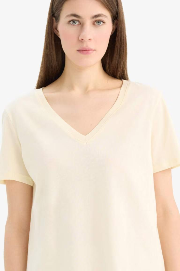 Resim Defacto Kadın Kısa Kol T-shirt W9578AZYL504