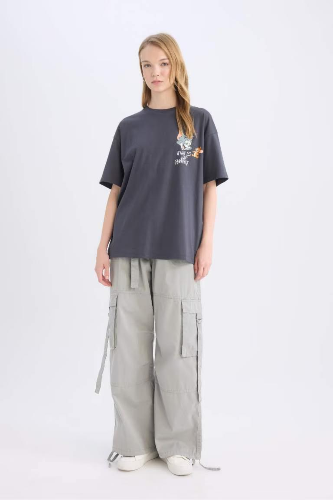 Resim Defacto Kadın Kısa Kol T-shirt D9100AXAR191