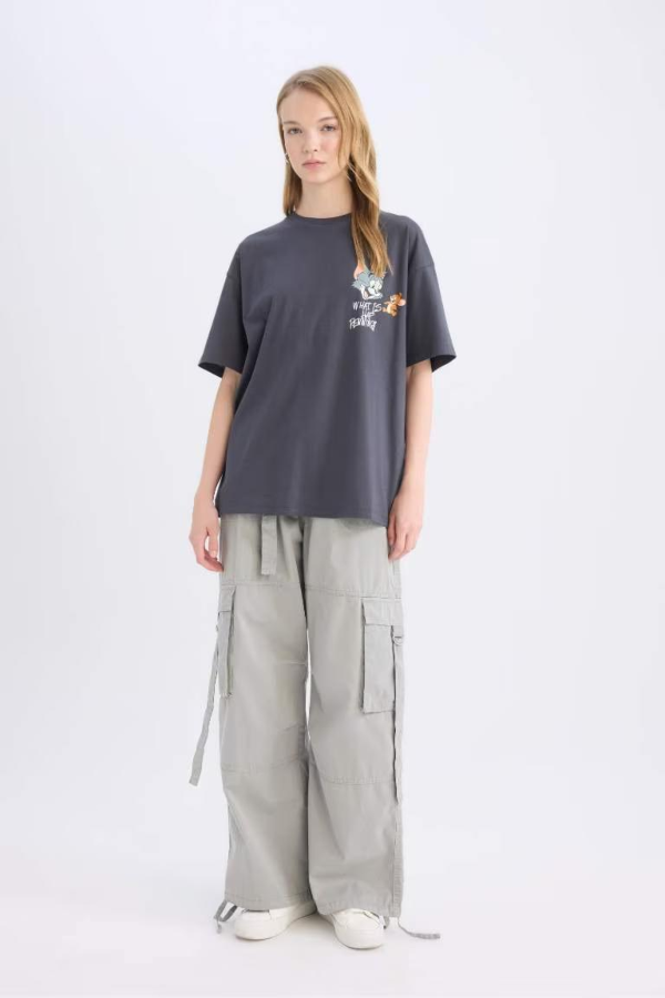 Resim Defacto Kadın Kısa Kol T-shirt D9100AXAR191