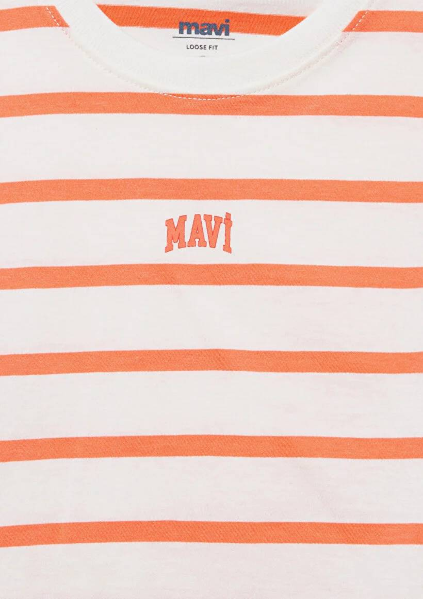Resim Mavi Logo Baskılı Crop Kız Çocuk T-Shirt M7610182-89310