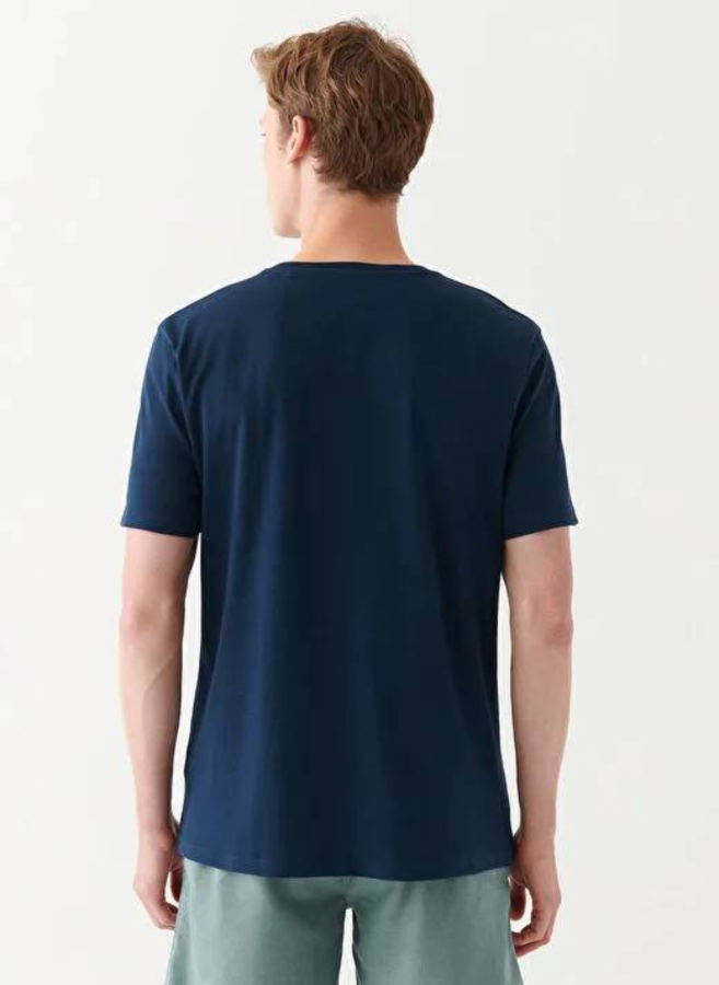 Resim Mavi Cepli Erkek T-shirt M0612513-70490
