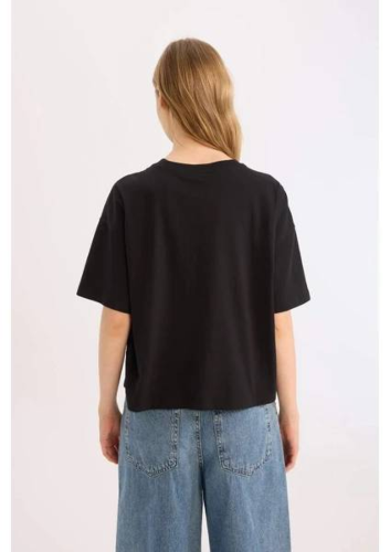 Resim Defacto Kadın Kısa Kol T-shirt C3852AX/BK81