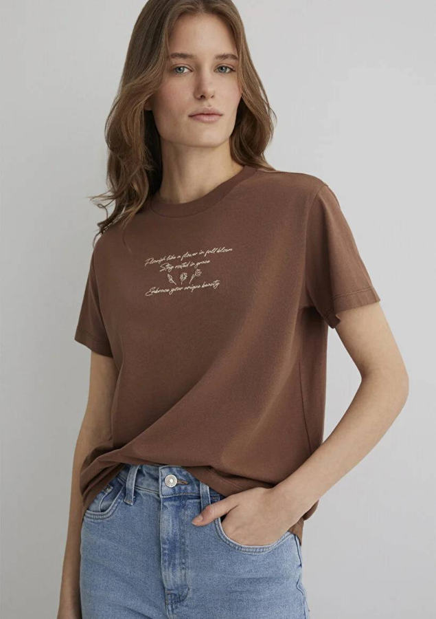 Resim Mavi Regular Kadın  T-shirt M1613133-90437