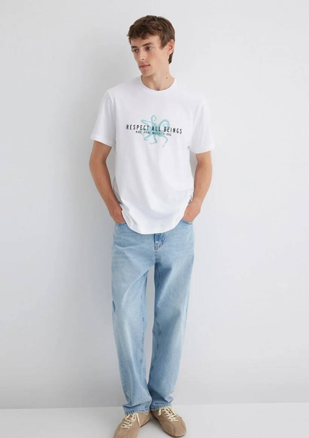 Resim Mavi Regular Erkek  T-shirt M0612673-620