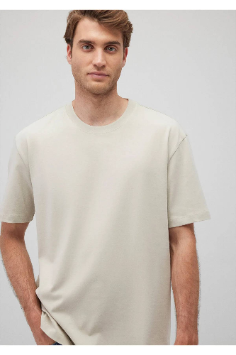 Resim Mavi Kısa Kol Erkek T-Shirt M066249-70144