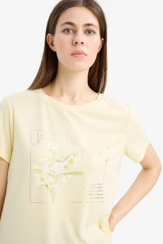 Resim Defacto Kadın T-shirt E6198AX/YL149