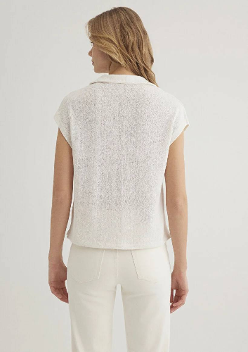 Resim Mavi Polo Yaka Penye Kadın T-shirt M1612610-70057
