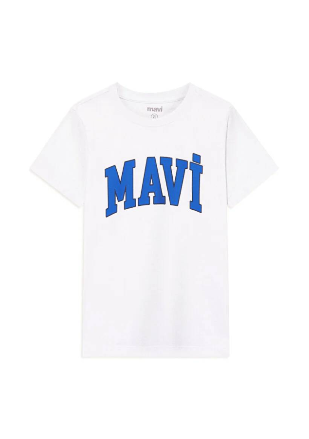 Resim Mavi Logo Baskılı Erkek Çocuk T-Shirt M6610030-620