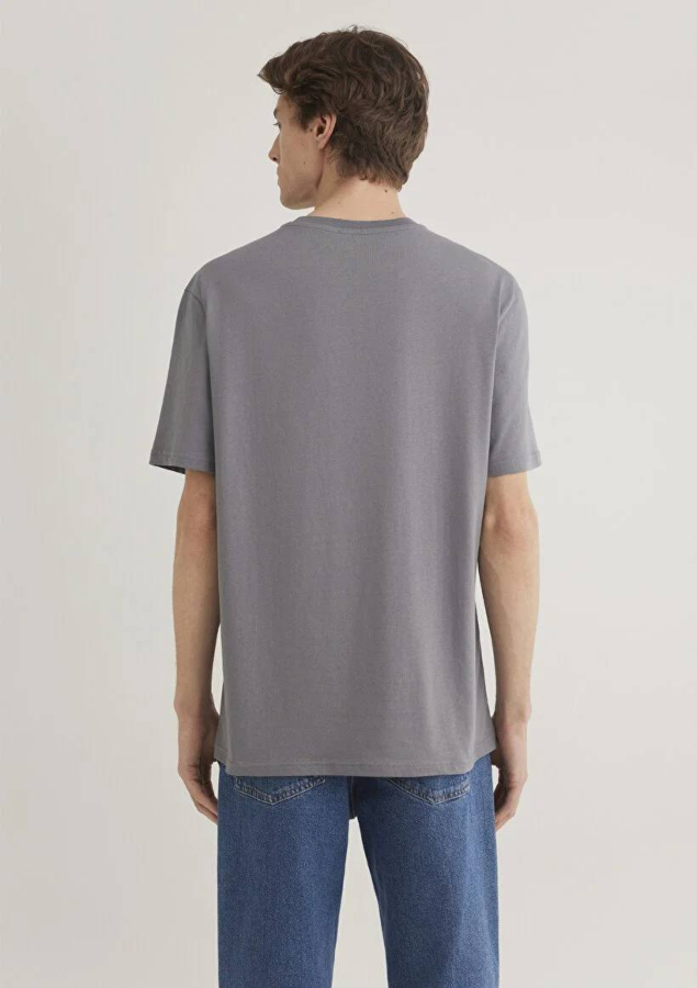Resim Mavi Baskılı Erkek T-Shirt M0612461-80020