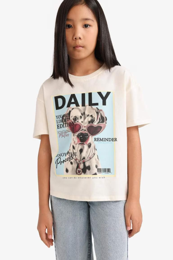 Resim Defacto Kız Çocuk Kısa Kol T-shirt E1827A8ER238