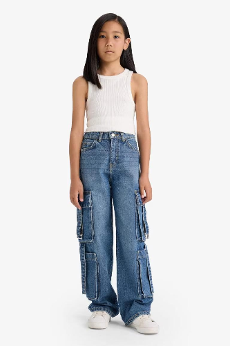 Resim Defacto Kız Çocuk  Jean Pantolon E6184A8/NM28
