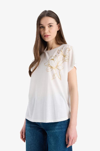 Resim Defacto Kadın T-shirt E9892AX/ER105