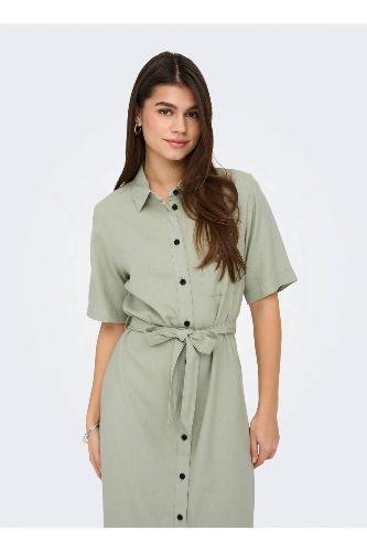 Resim Only Onlcaro SS Lınen Bl Belt Dress Cc Pnt Kadın Elbise 15338884