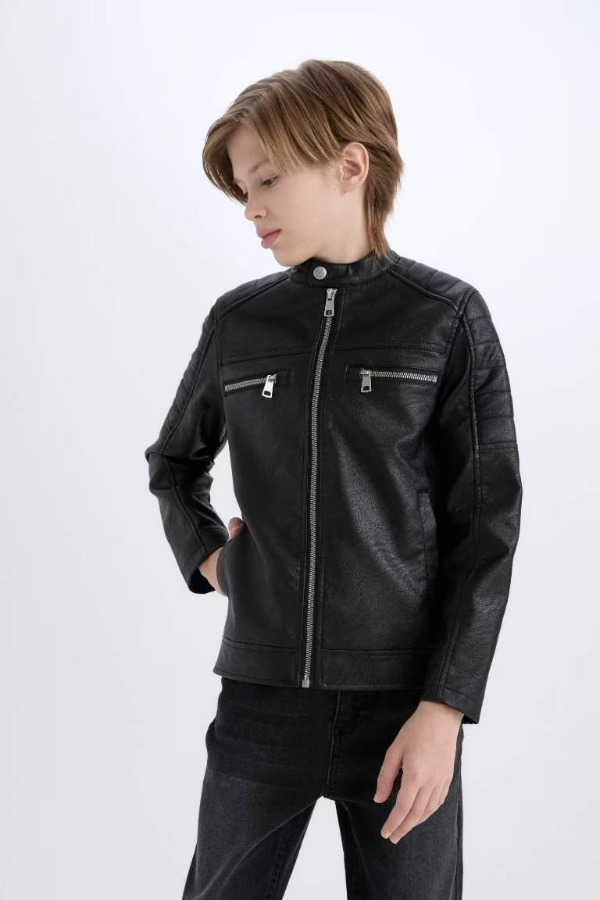 Resim Defacto Erkek Çocuk Deri Mont D5909A8/BK27