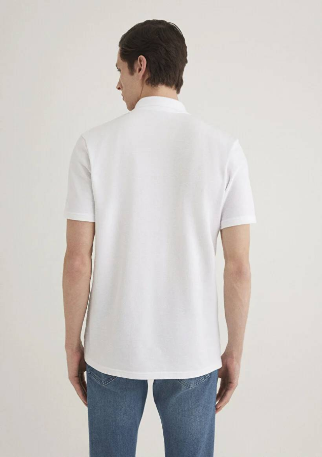 Resim Mavi Half Zıp Polo Erkek T-Shirt M0612525-620