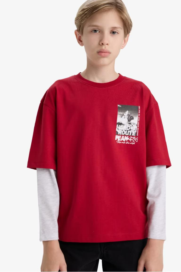 Resim Defacto Erkek Çocuk Uzun Kol T-shirt E9591A8/BR196