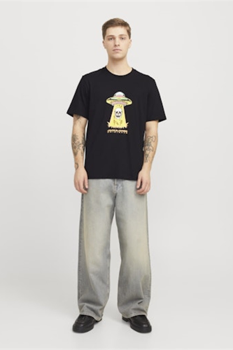 Resim Jack & Jones Joranatomy Skull Tee Ss Crew Neck Sn Erkek T-shirt 12272966