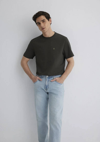Resim Mavi Regular Erkek  T-shirt M0612736-71587