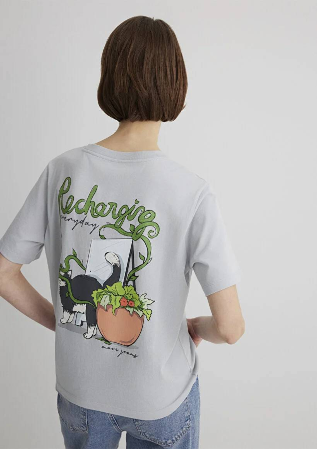 Resim Mavi Regular Kadın  T-shirt M1613166-70075