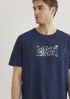 Resim Mavi Logo Tişört Derin Lacivert Erkek T-Shirt M066842-70758