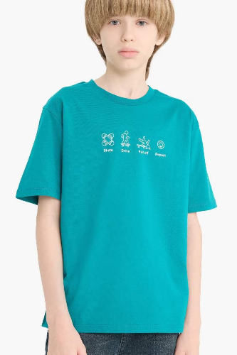 Resim Defacto Erkek Çocuk T-shirt F2571A8/GN593