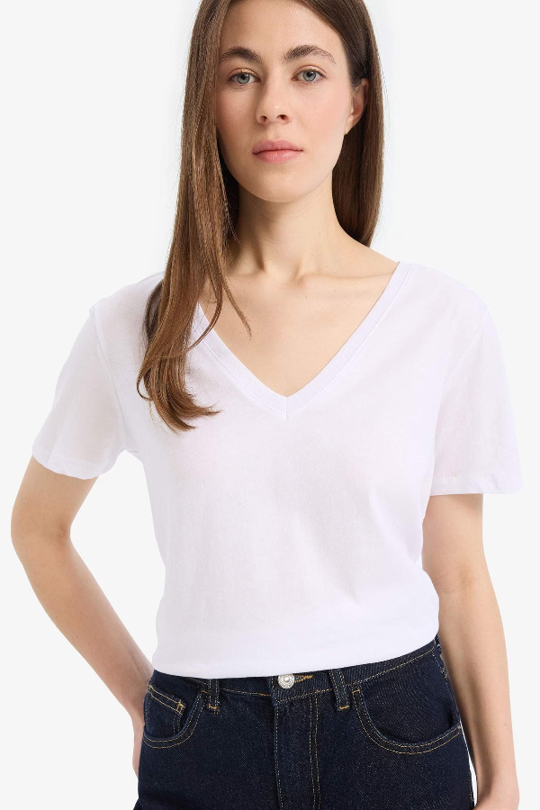 Resim Defacto Kadın Kısa Kol T-shirt W9578AZWT34