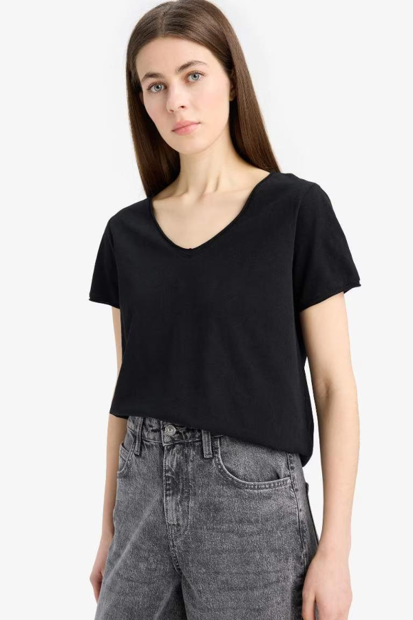 Resim Defacto Kadın Kısa Kol T-shirt K1507AZBK81