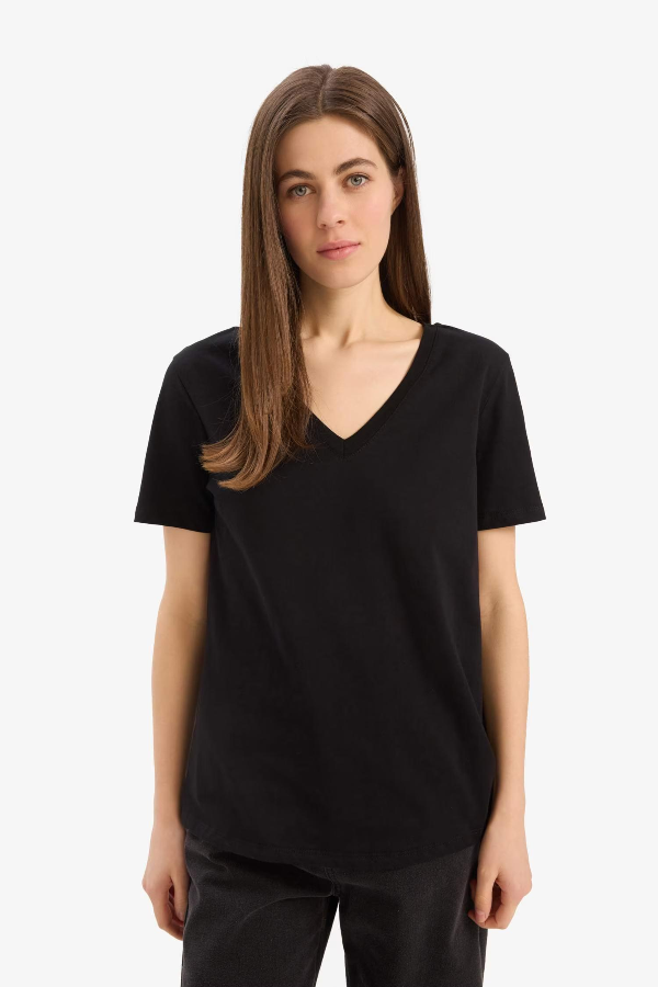 Resim Defacto Kadın Kısa Kol T-shirt W9578AZBK81