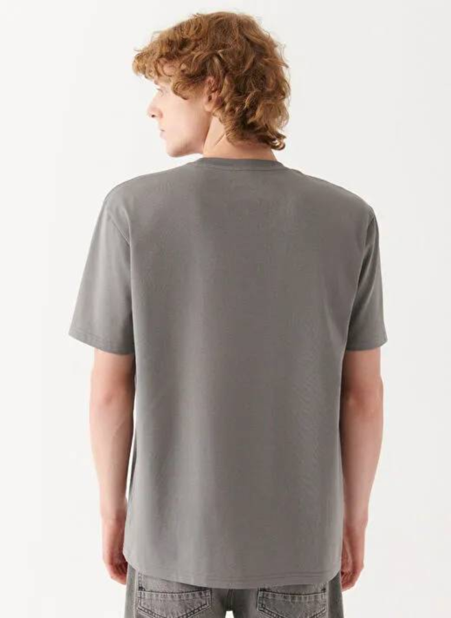 Resim Mavi Bisiklet Yaka Erkek T-Shirt M0610136-80618