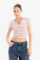 Resim Defacto Kadın Kısa Kol T-shirt E7907AX/BR138
