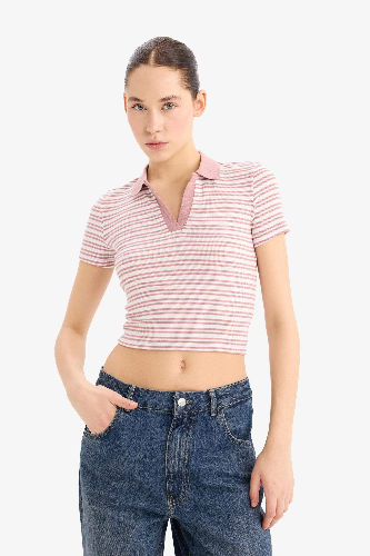 Resim Defacto Kadın Kısa Kol T-shirt E7907AXBR138