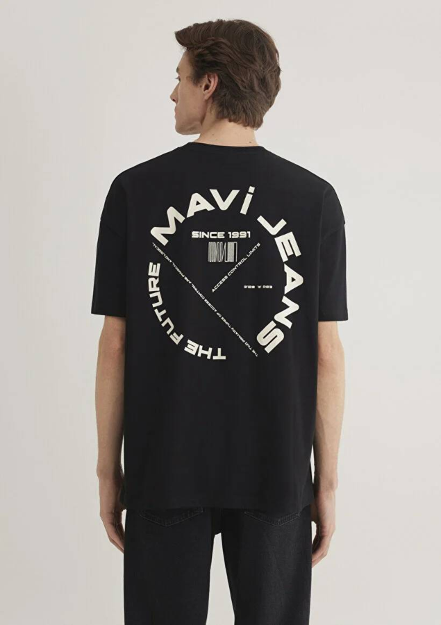 Resim Mavi Jeans Baskılı Erkek T-Shirt M0611719-900