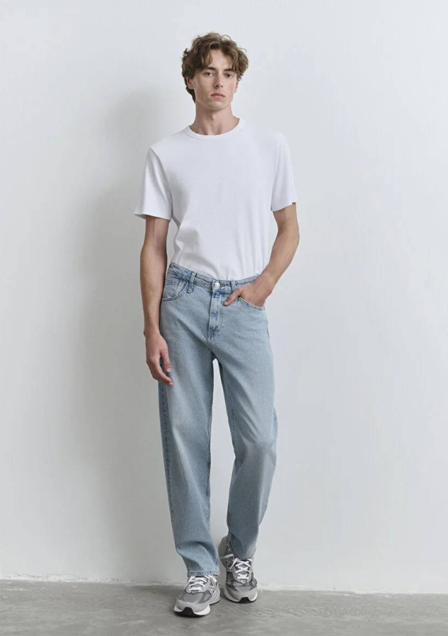 Resim Mavi Baggy Erkek Jean Pantolon M0010289-89647