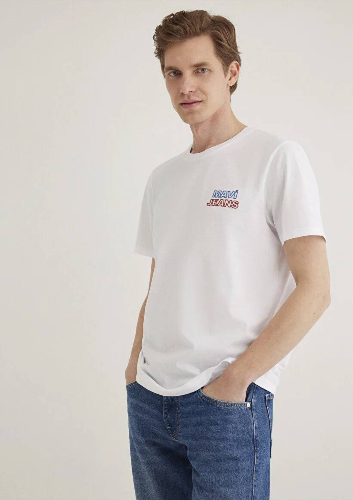 Resim Mavi Mavi Baskılı Erkek T-Shirt M066841-620
